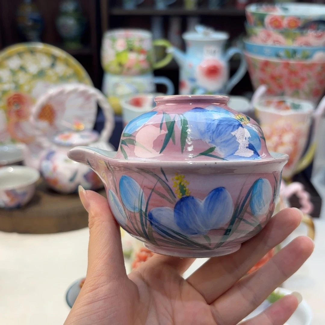 瓷片景德镇手绘高温釉下彩陶瓷茶具