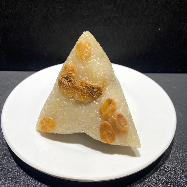 寿山石满汉全席粽子天然一体雕