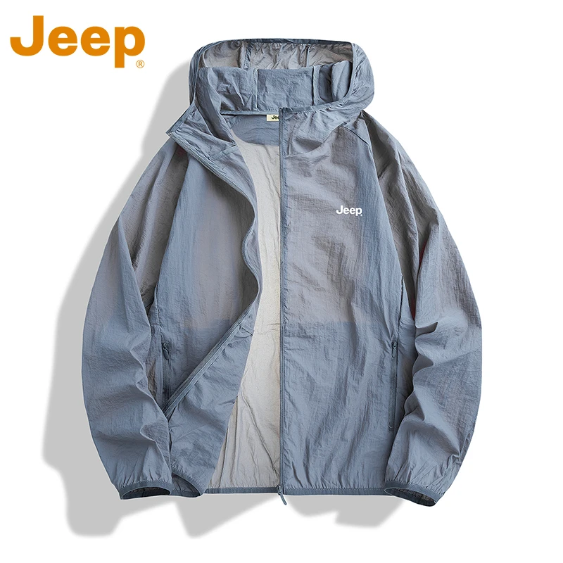 JEEP吉普薄款防晒衣男款夏季新款冰丝防紫外线透气防晒服男士外套