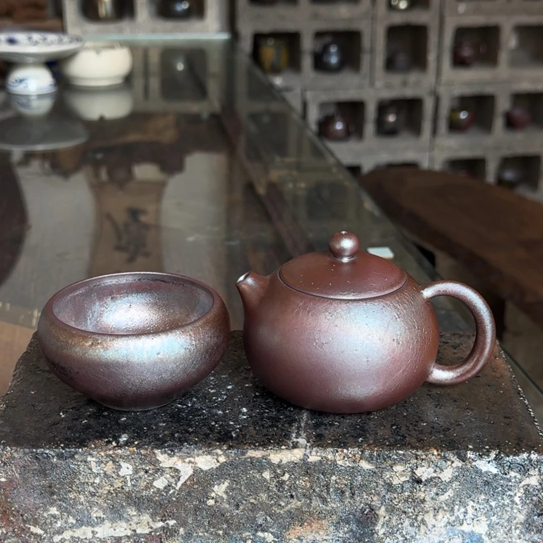 建水紫陶紫泥柴烧茶具