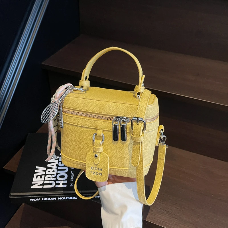 2025新款女包高级感小众手提盒子包时尚潮单肩斜跨小包包