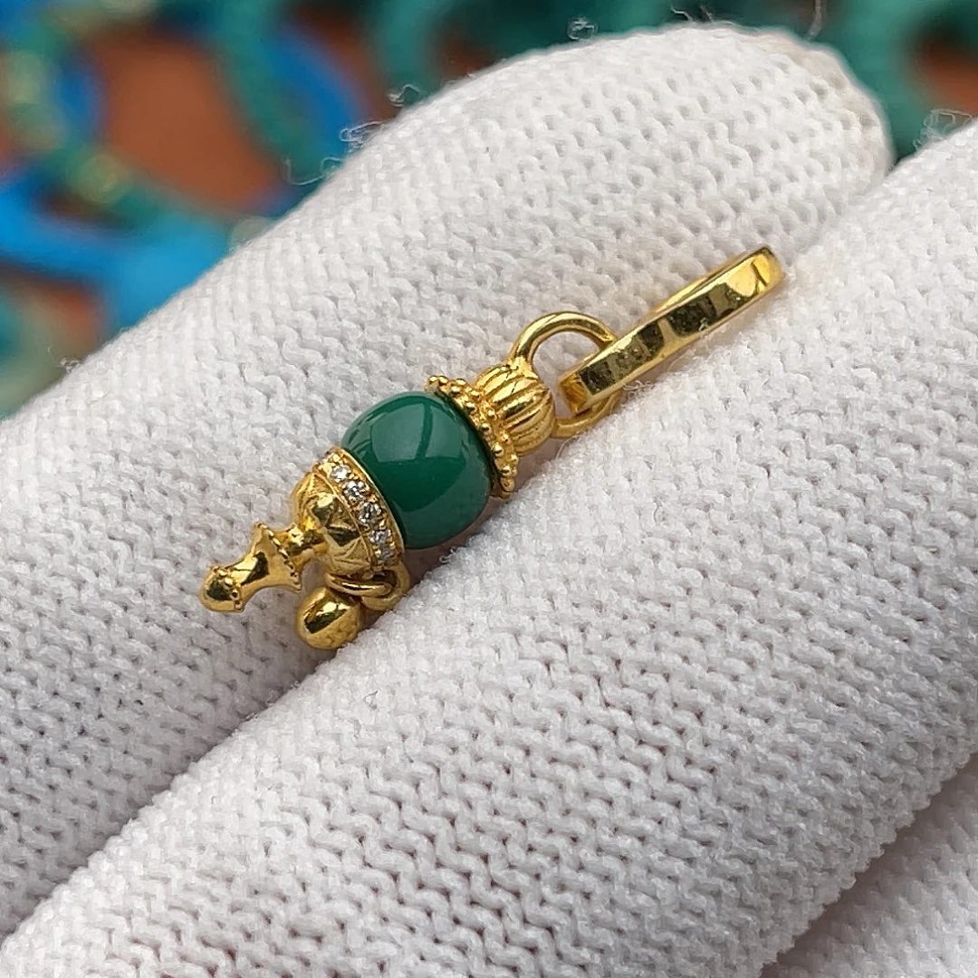 绿松石18K金镶嵌珠宝奇石