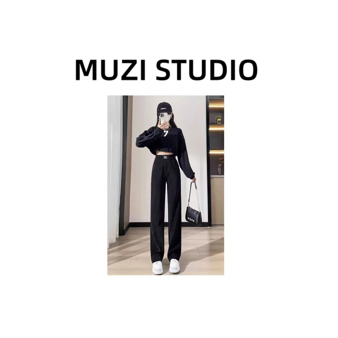 【沐子女装】H3-502黑加绒裤子加长