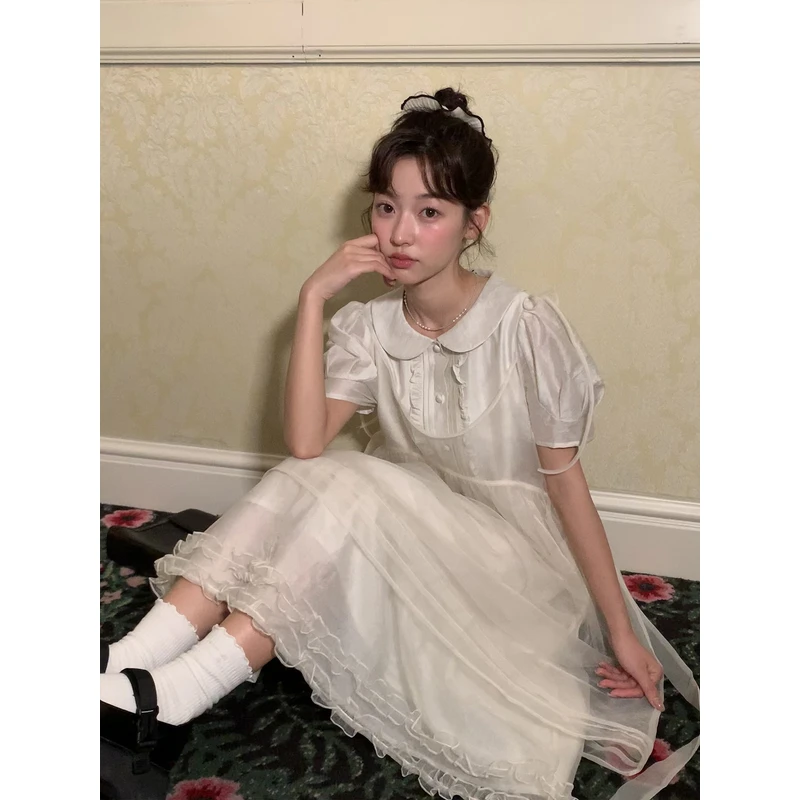 Jiang jam/姜姜姜酱幻境花园连衣裙欧根纱罩衫夏日绝美甜美小套装