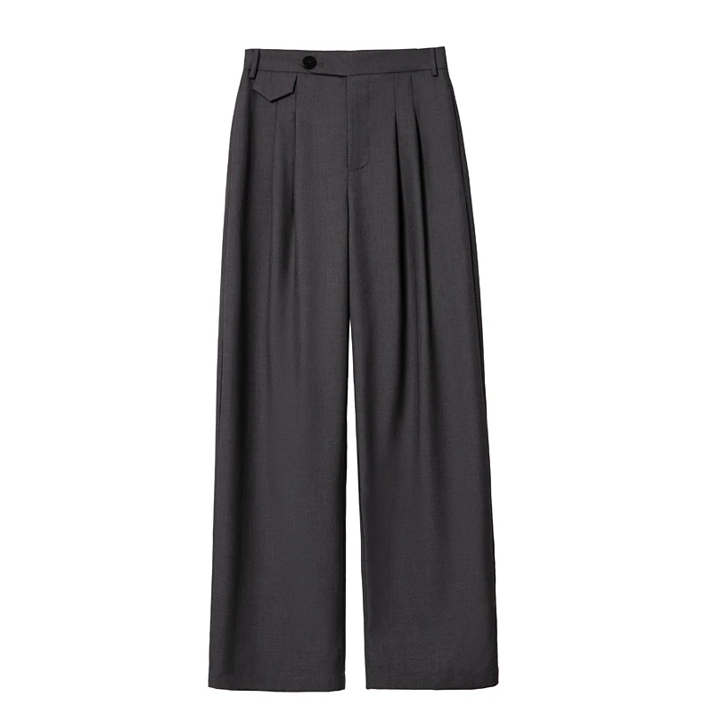 【CaldiceKris】早秋款时尚宽松显瘦高腰垂感直筒裤JD3002