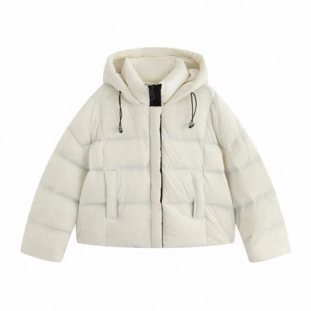 冬季新国标95白鸭绒女短款连帽宽松加厚保暖时尚百搭外套