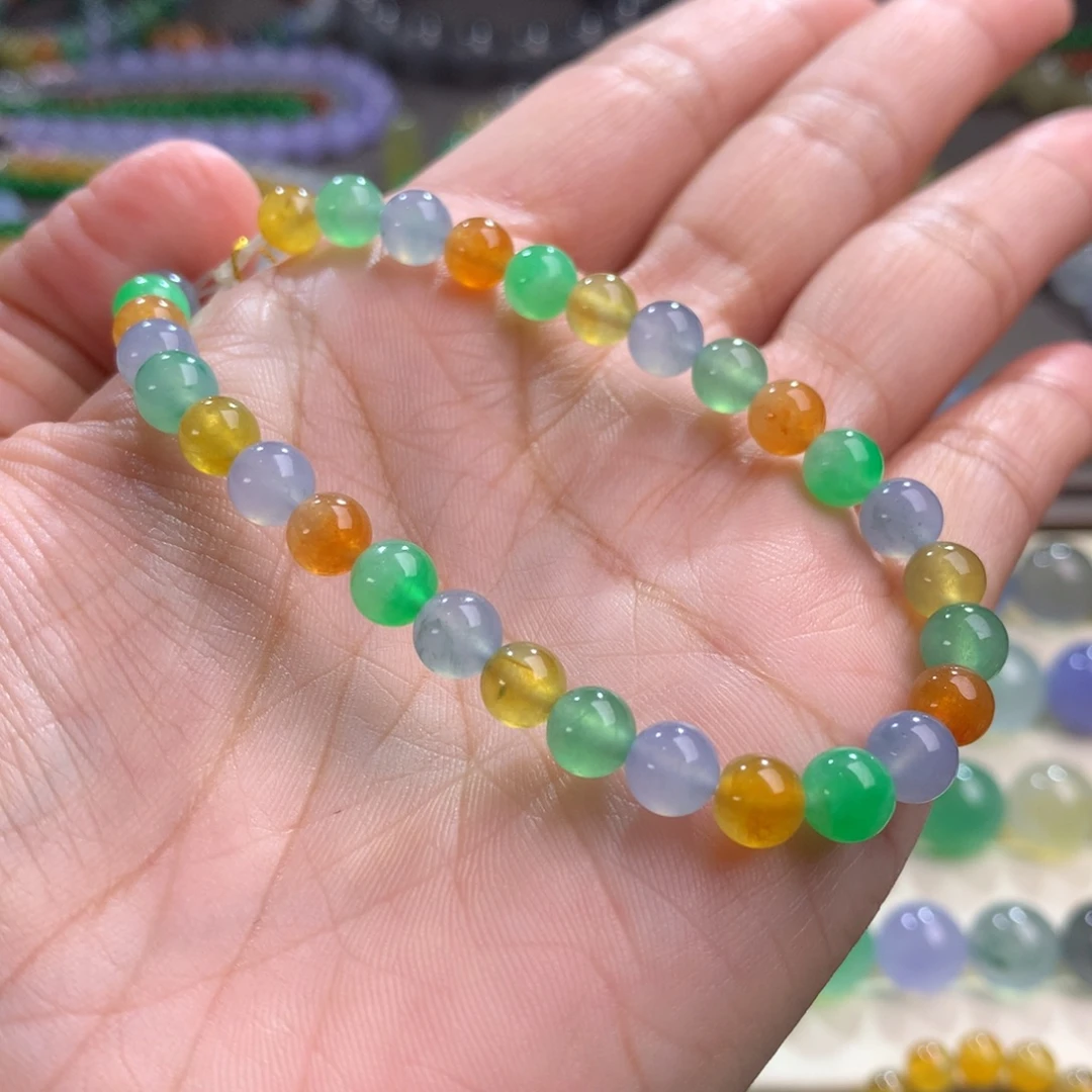 洋***多翡翠未镶嵌手链卡6