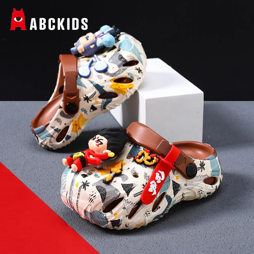 Abckids哪吒儿童洞洞鞋男童拖鞋2025夏季新款凉鞋男孩防滑沙滩鞋