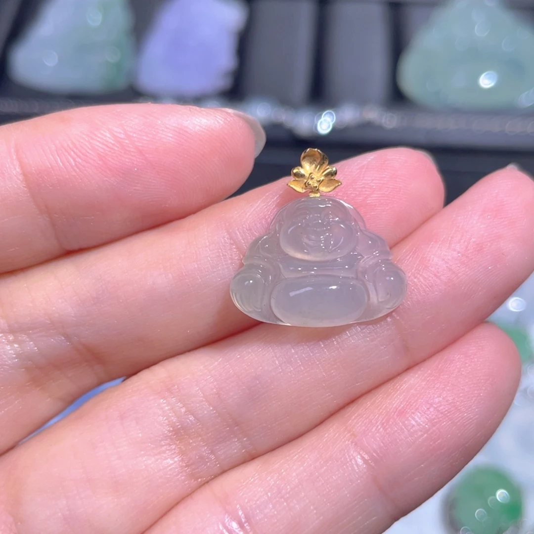颈饰18K金镶嵌翡翠翡翠