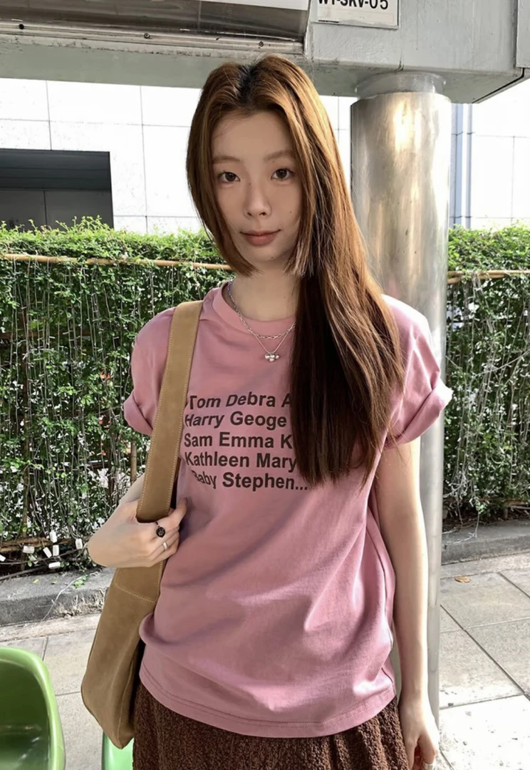 【dd】树莓粉色 休闲短袖纯棉高质感