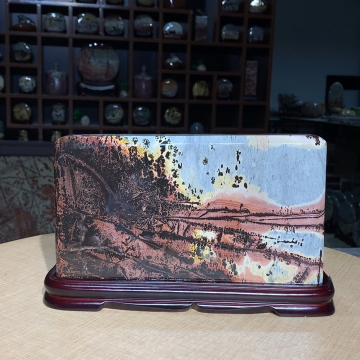 ，广西国画石摆件，收藏观赏