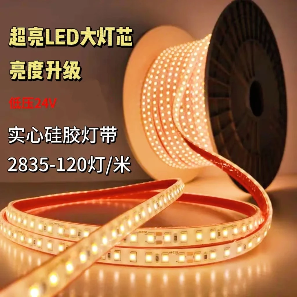 实心硅胶IP68led防水灯带24v海洋灯带餐厅鱼缸鱼塘池塘泳池专用灯