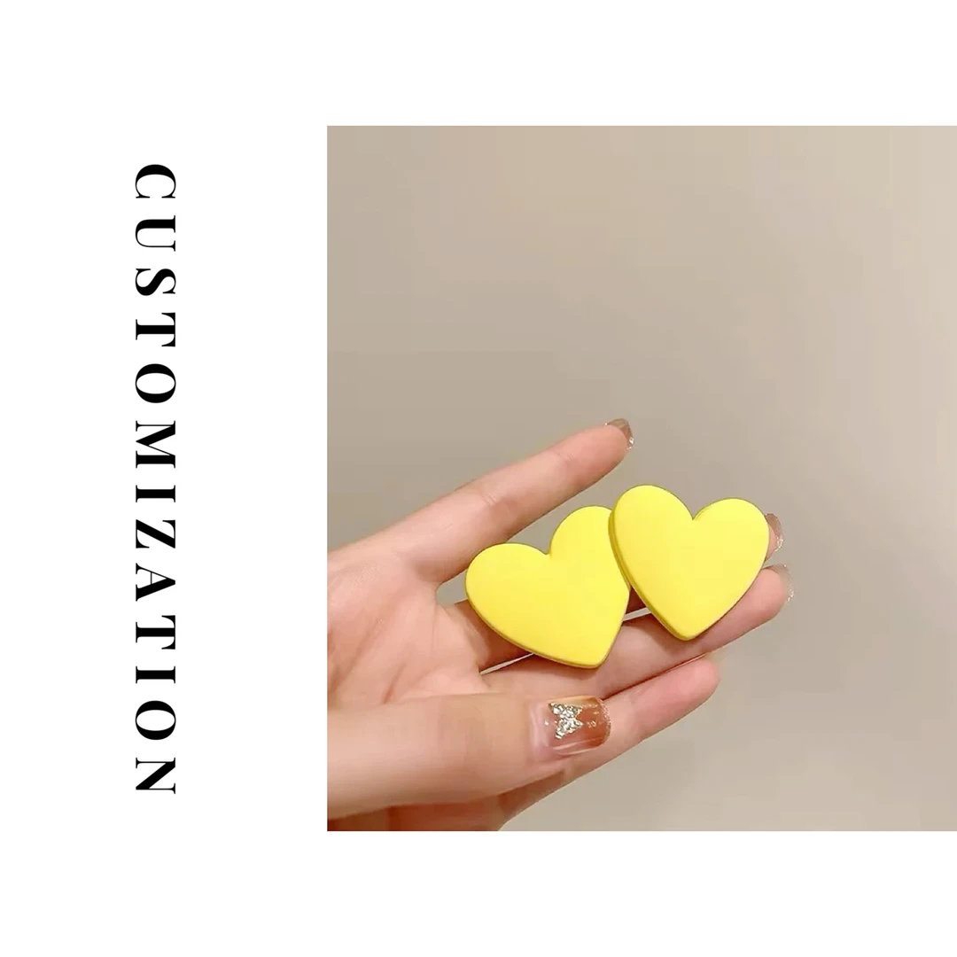 合金耳饰 2025年春款粉色爱心耳环