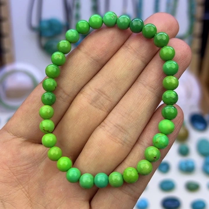 菜籽绿玉化圆珠手串