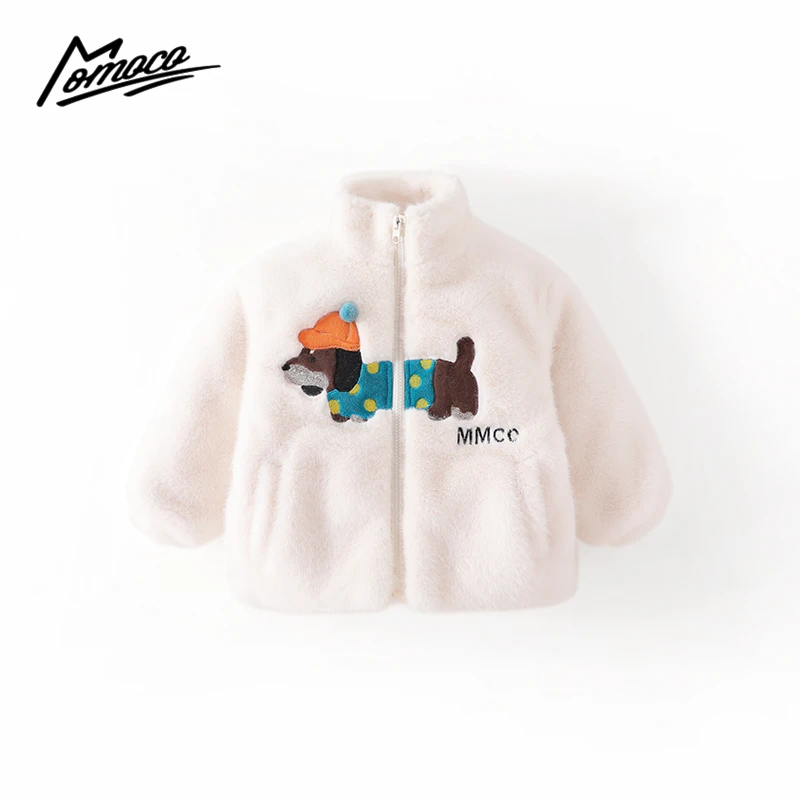 MOMOCO冬季新款儿童时尚可爱小狗毛毛加绒外套75430107233