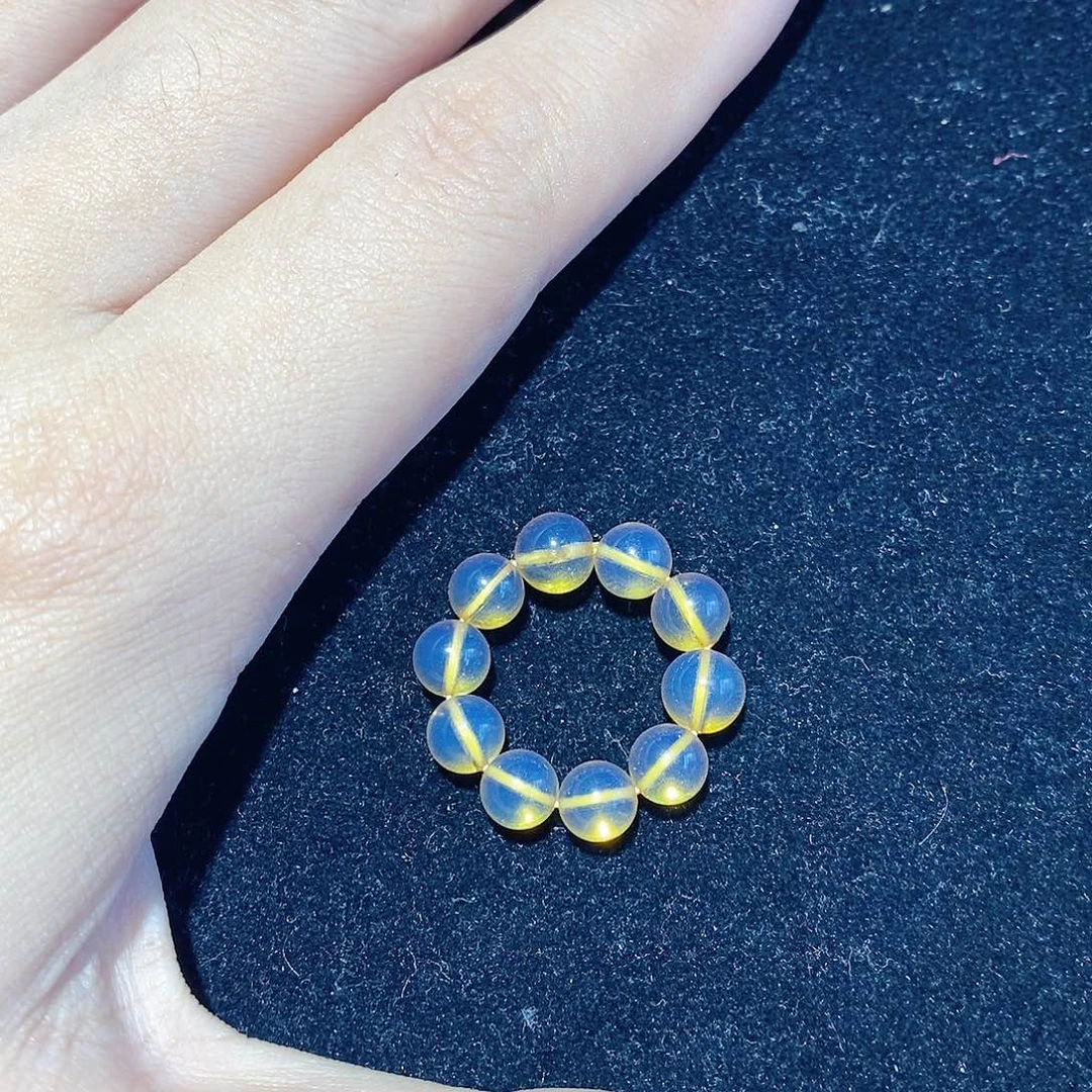 蓝珀未镶嵌珠宝奇石跑环