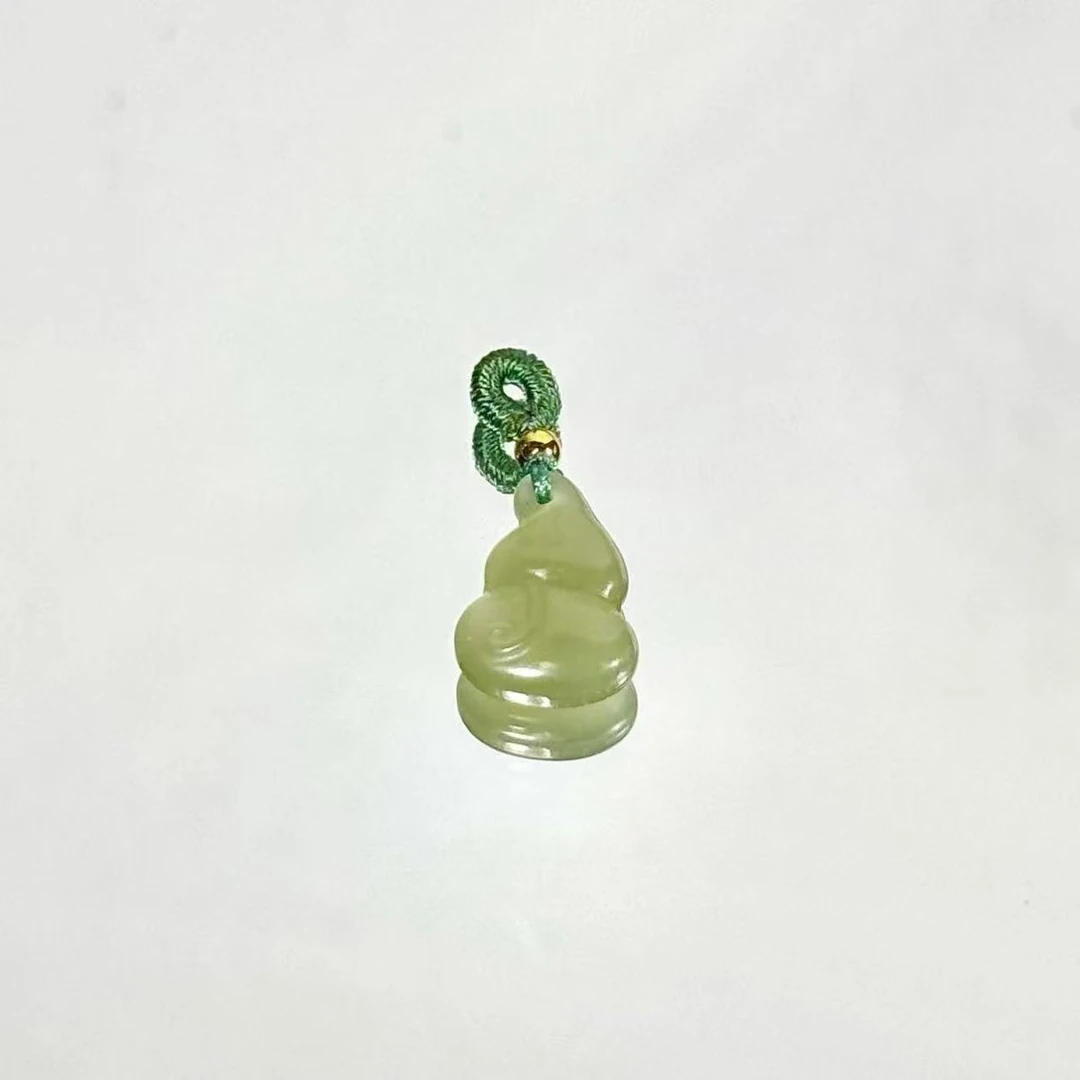 雾戎珠宝天然和田玉晴水色葫芦小滴溜新中式diy手串手链配饰配件