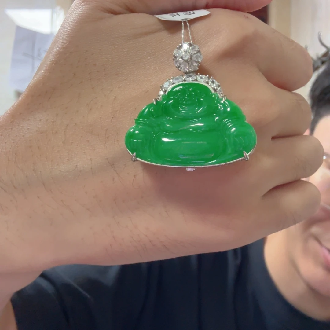 翡翠银S925镶嵌颈饰吊坠