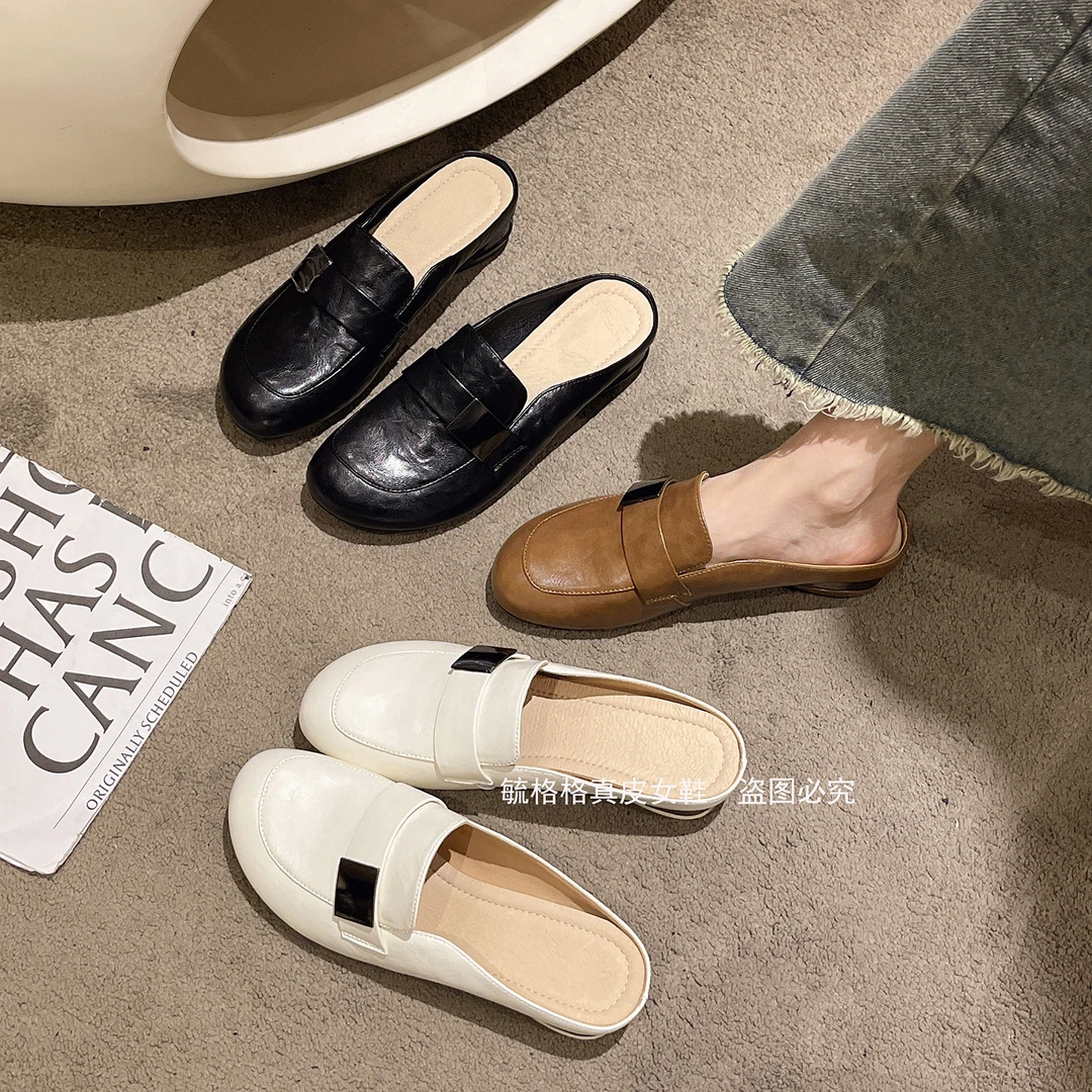 昔子311-1新款低跟包头拖鞋百搭夏季外穿半托时尚软底凉鞋ins夏季