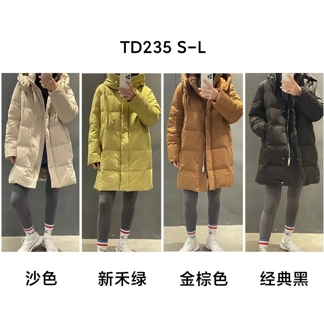 ACSMCREW丨卢浮绒哑光细斜纹质感极简休闲风中长款羽绒服TD235