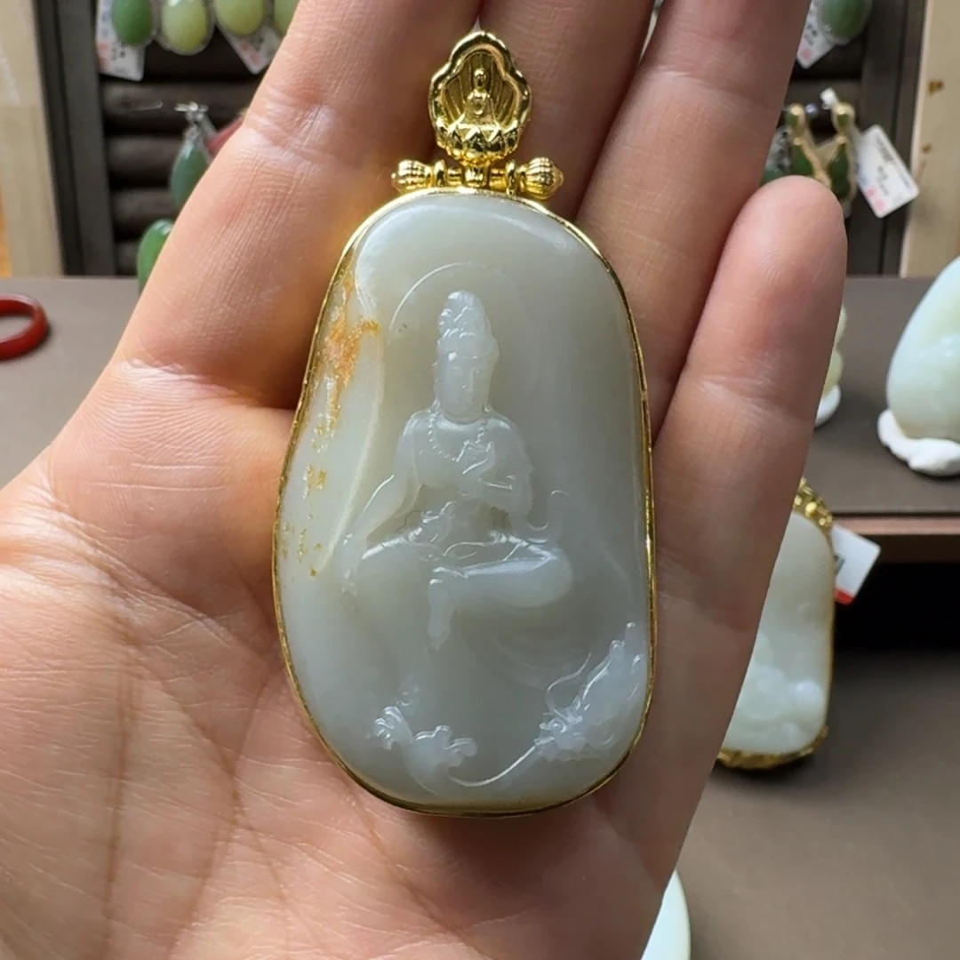 和田玉未镶嵌吊坠(不含链)