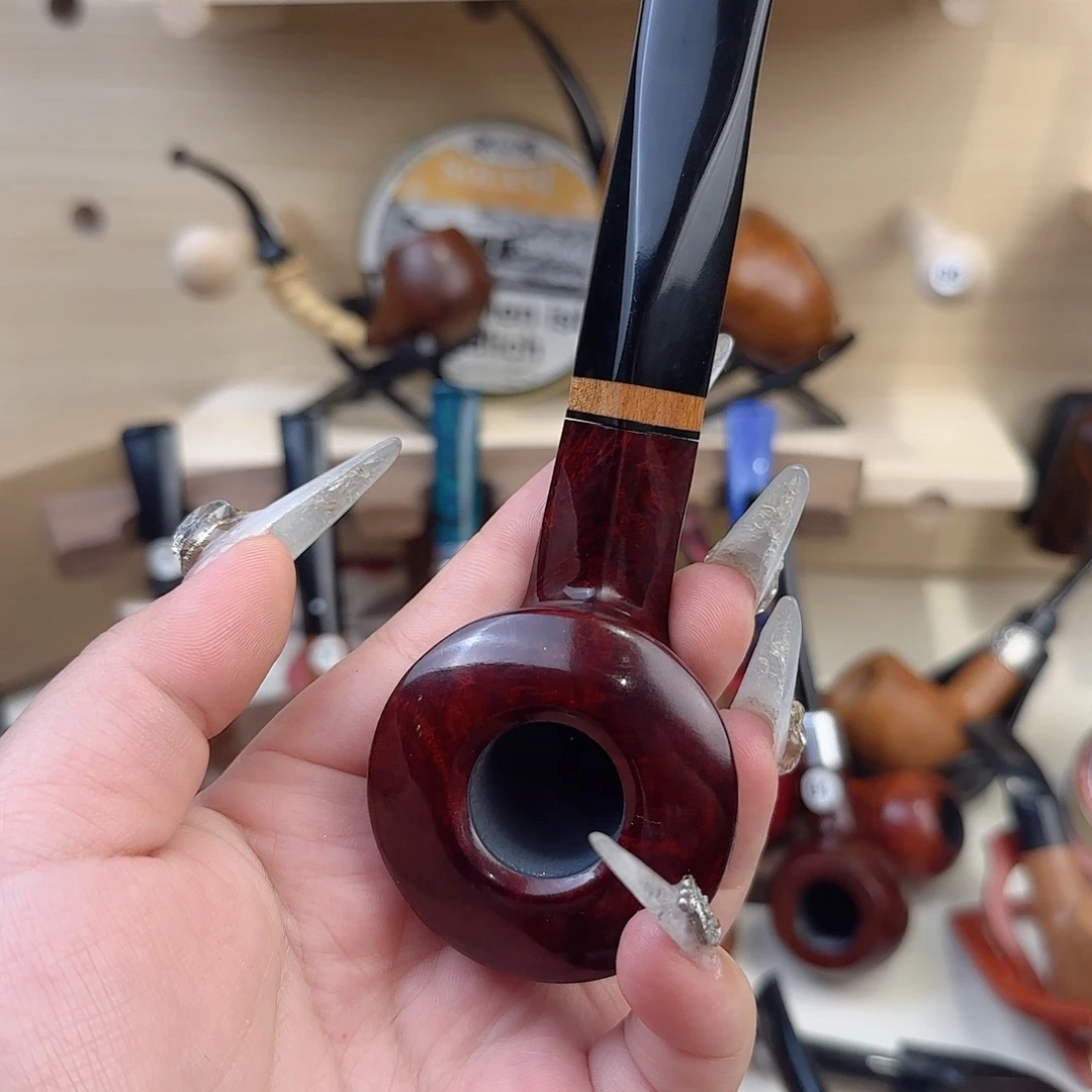 石楠木双腰线牛头烟斗