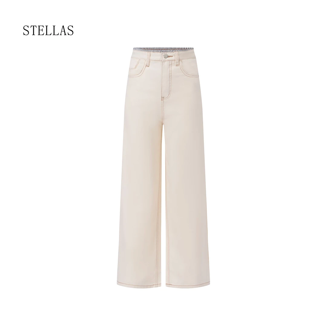 STELLAS 松弛的自我 莱赛尔+天然棉弹力舒适直筒牛仔裤