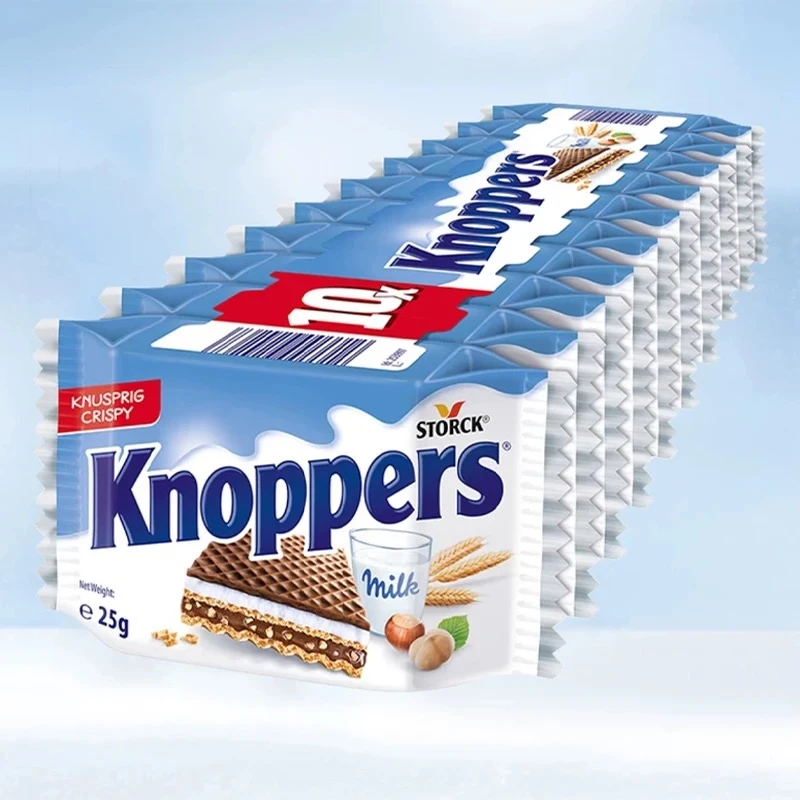 【7月15日到期】德国进口Knoppers优力享牛奶味榛子威化饼干25g*20