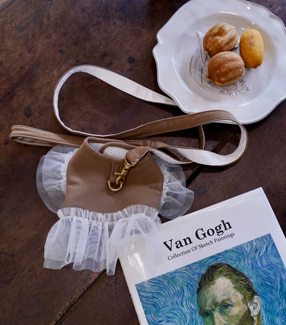 DESIGN PE+S·韩系时尚宠物胸背背带牵引绳复古可爱风休闲风