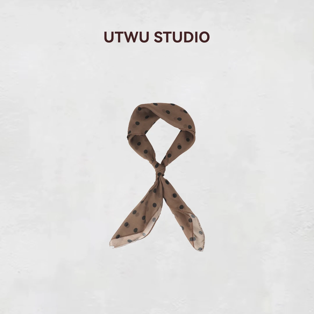 UTWU「赫本波点」篙品质100%桑蚕丝Polka优雅波点丝巾Q241P2002洛
