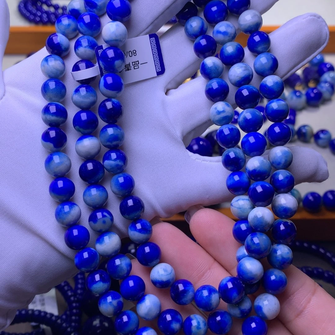 青金石未镶嵌手串8.8mm