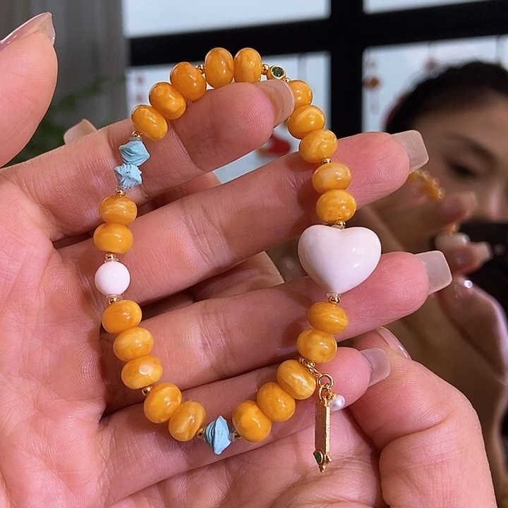 琥珀颈饰未镶嵌蜜蜡手串