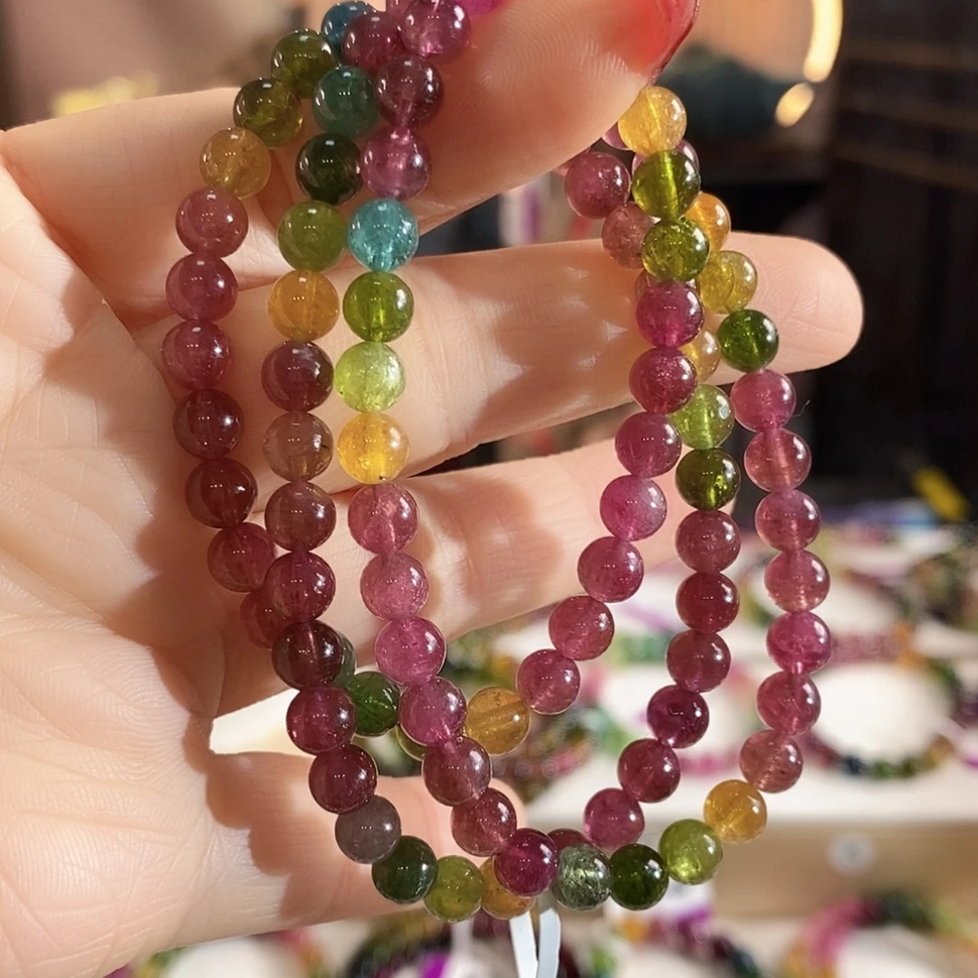 碧玺手链未镶嵌G2642三圈颜色微差