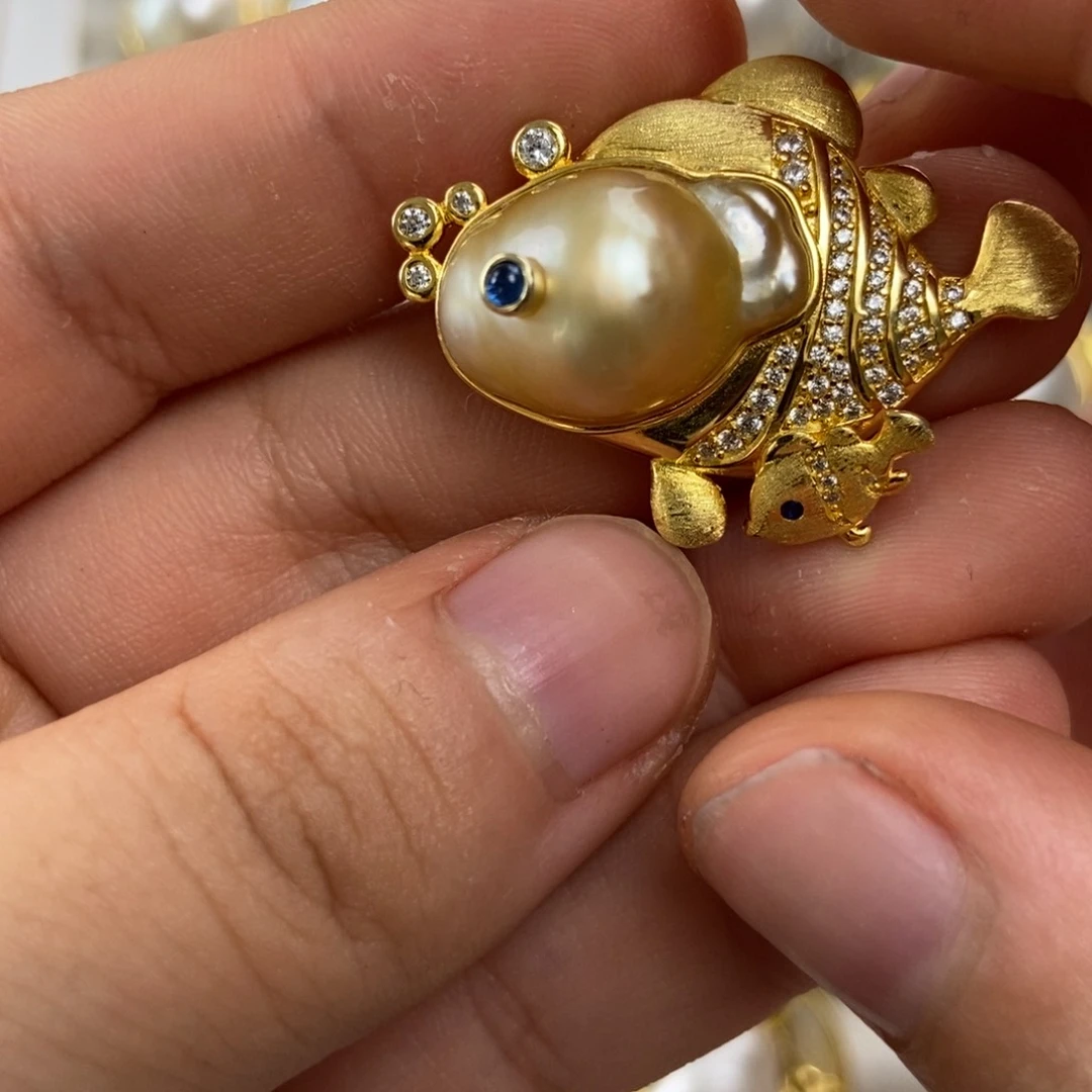 海水珍珠银S925镶嵌颈饰