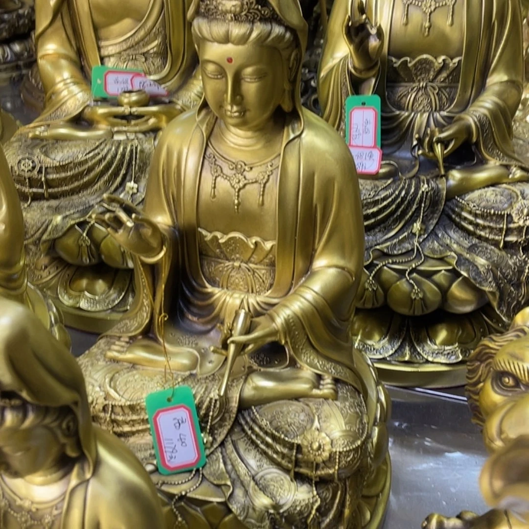 黄铜黄铜观音菩萨高40厘米