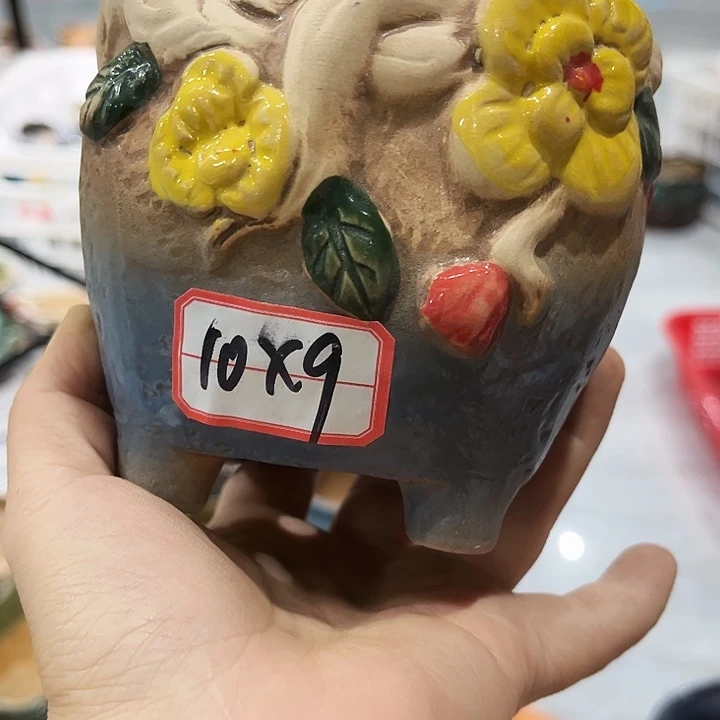 瓷片花盆多肉植物艺术品