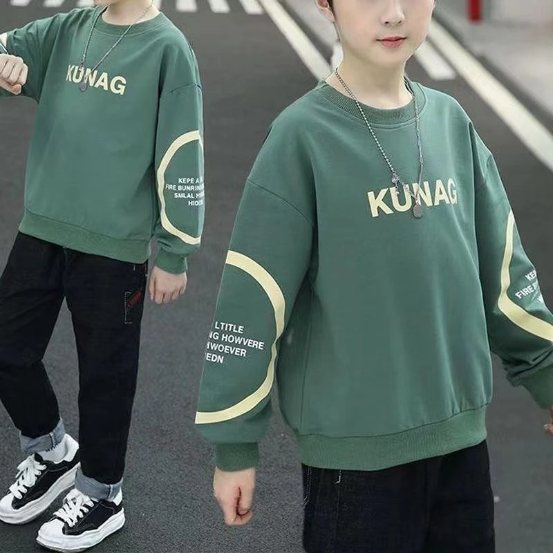 男童卫衣春秋2025新款中大童春装男孩打底儿童长袖上衣休闲宽松