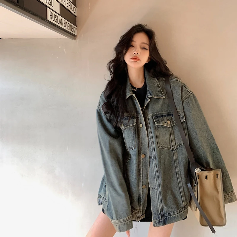 外套女2025春秋季新款美式复古牛仔洋气时髦休闲宽松百搭长袖上衣