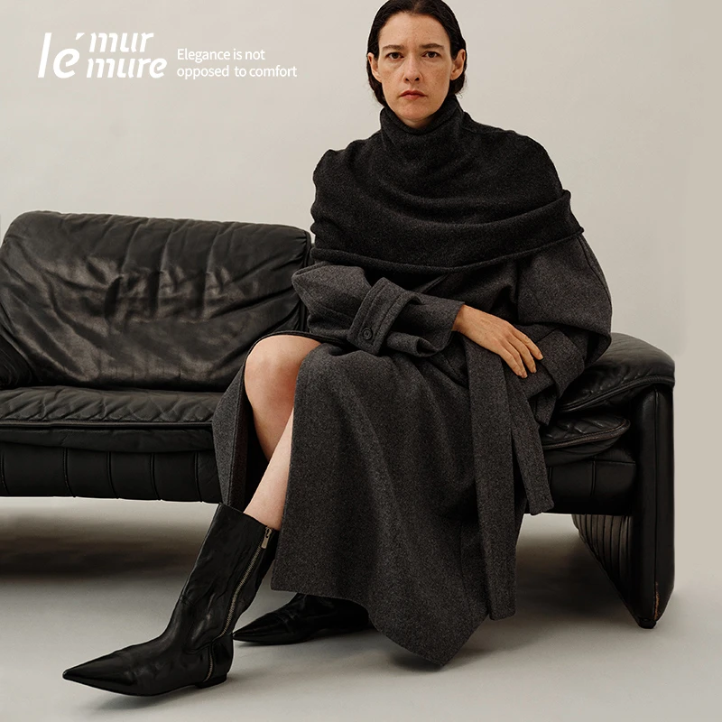 Le' Murmure 哥特美学 秋冬意大利原胚马皮烟筒靴极简中筒靴zb