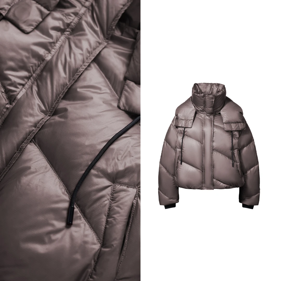 米叨叨-新款鸭绒服女士羽绒服显瘦韩版面包服241163-1