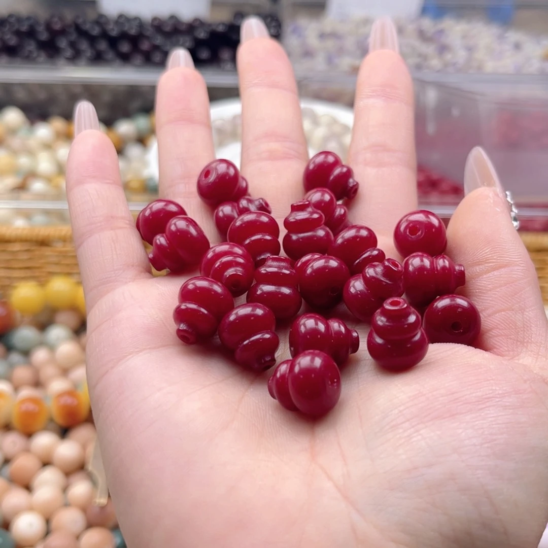 白玉菩提吊坠z12mm10颗。朱砂供葫芦