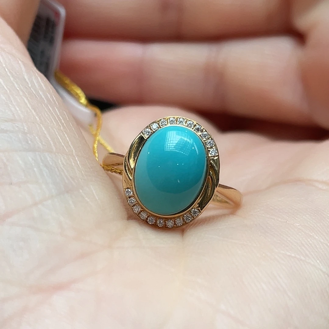 绿松石18K金镶嵌戒指