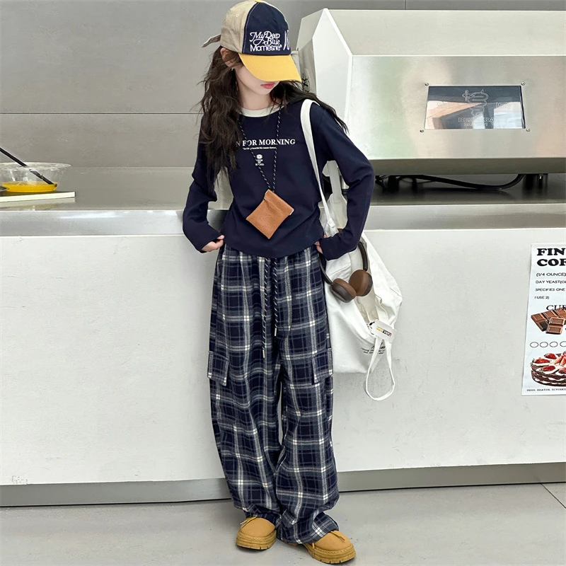 女童秋套装2025新款6-12岁女孩洋气童装衣服女大童秋装上衣两件套