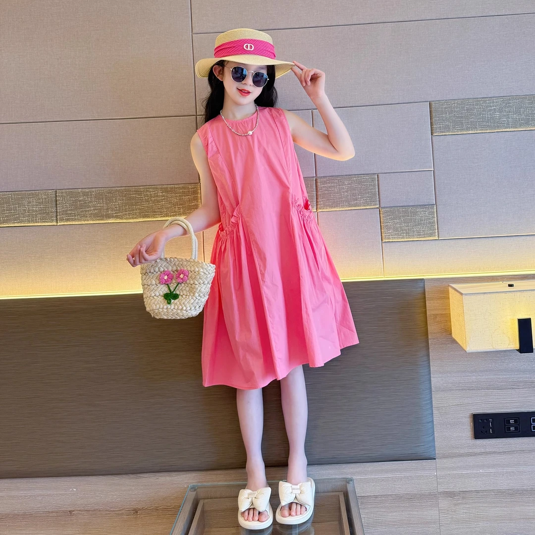 女童连衣裙夏2025新款女孩夏装裙子韩版儿童夏天洋气背心裙度假风