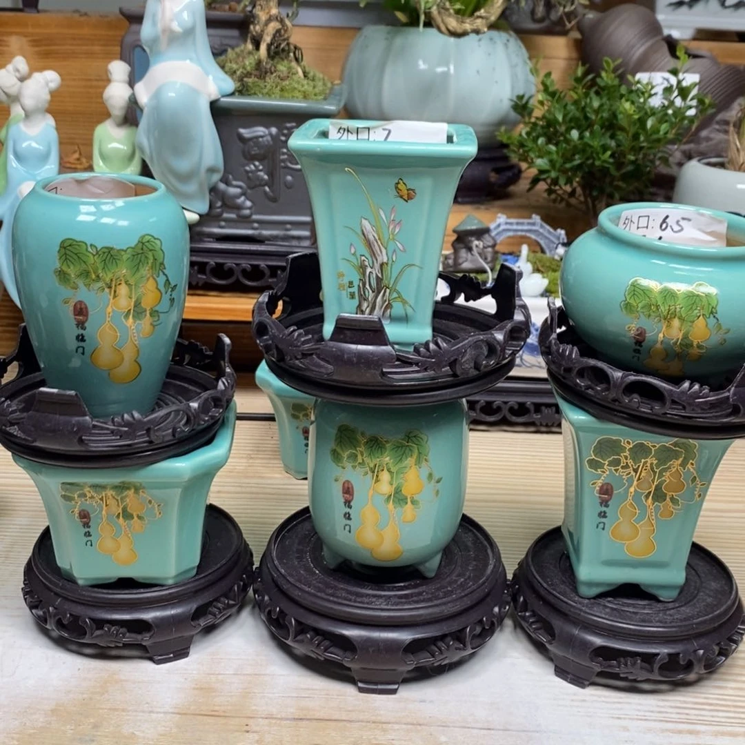 紫砂陶瓷艺术花盆陶瓷