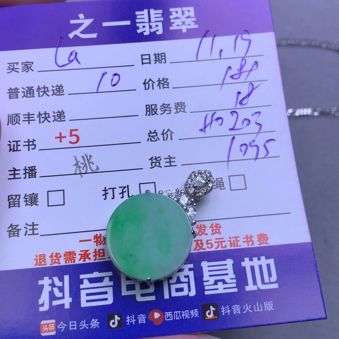 颈饰银S925镶嵌翡翠L***y