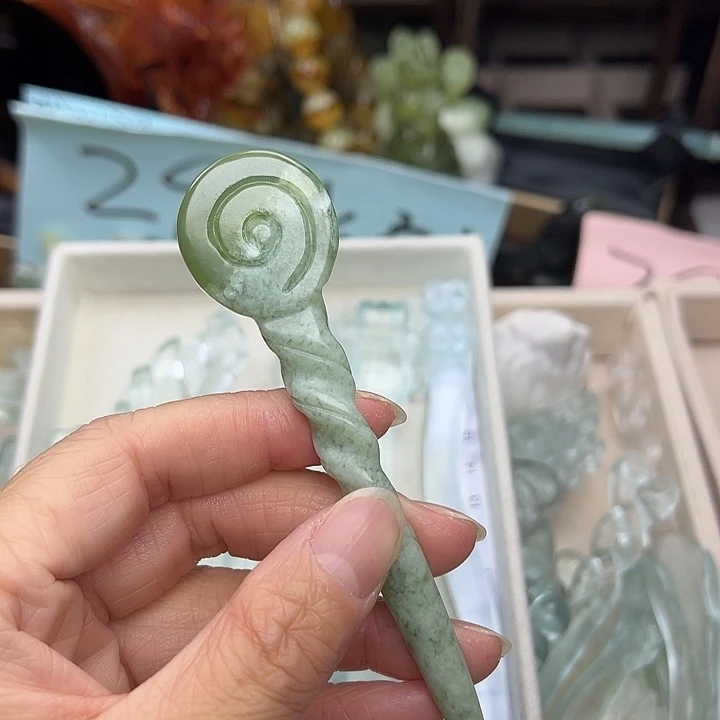 蛇纹石玉未镶嵌发簪