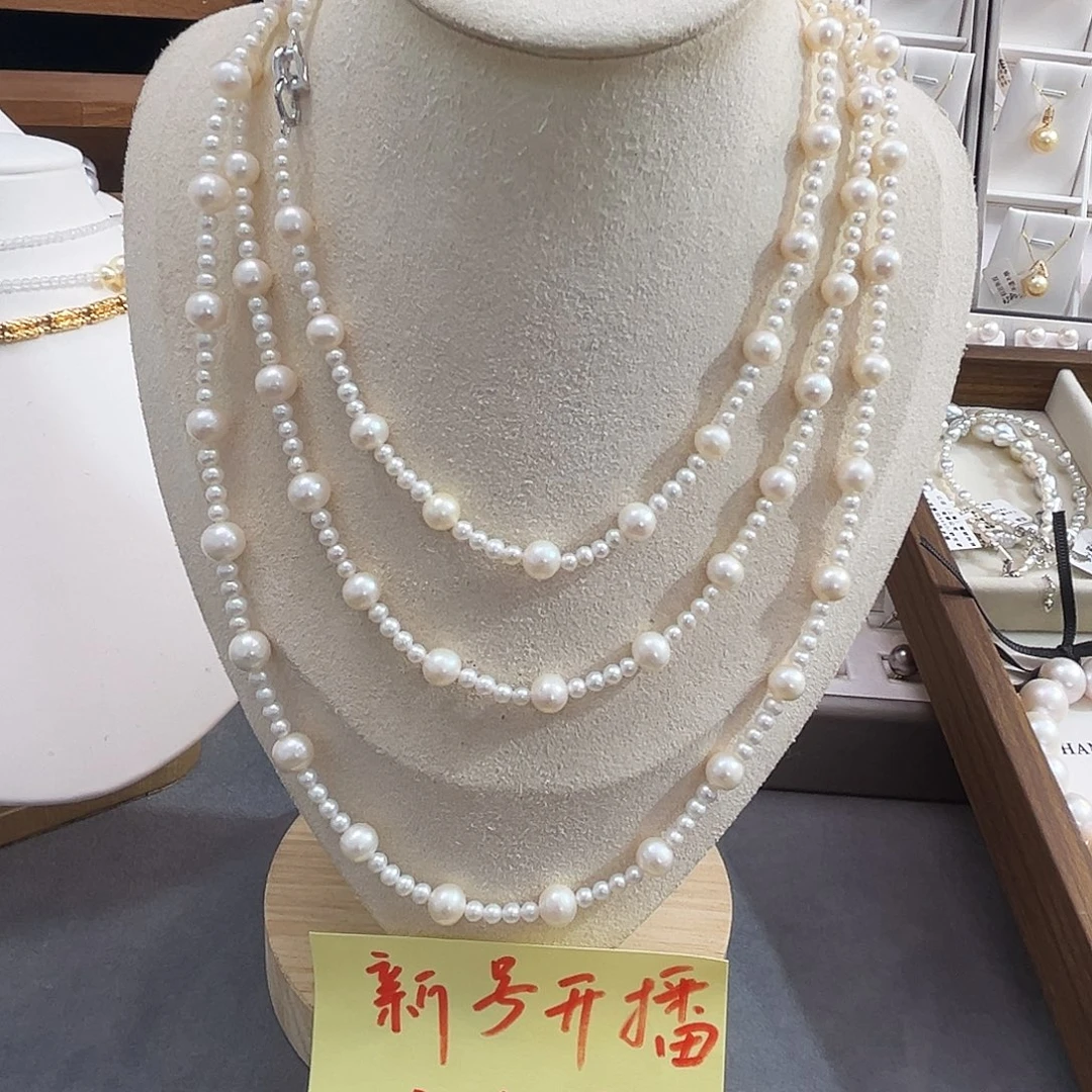 淡水珍珠银S925镶嵌新号开播特价毛衣链120cm