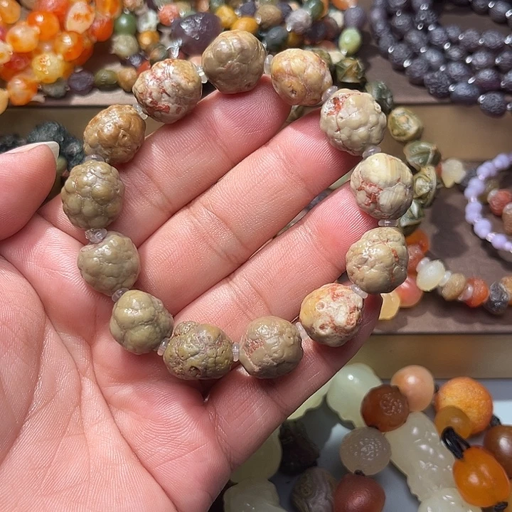 阿拉善彩玛瑙手串