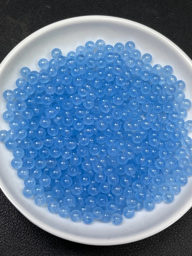 天然珠宝玉石 海蓝宝散珠E5 4MM 108颗（赠弹力绳）